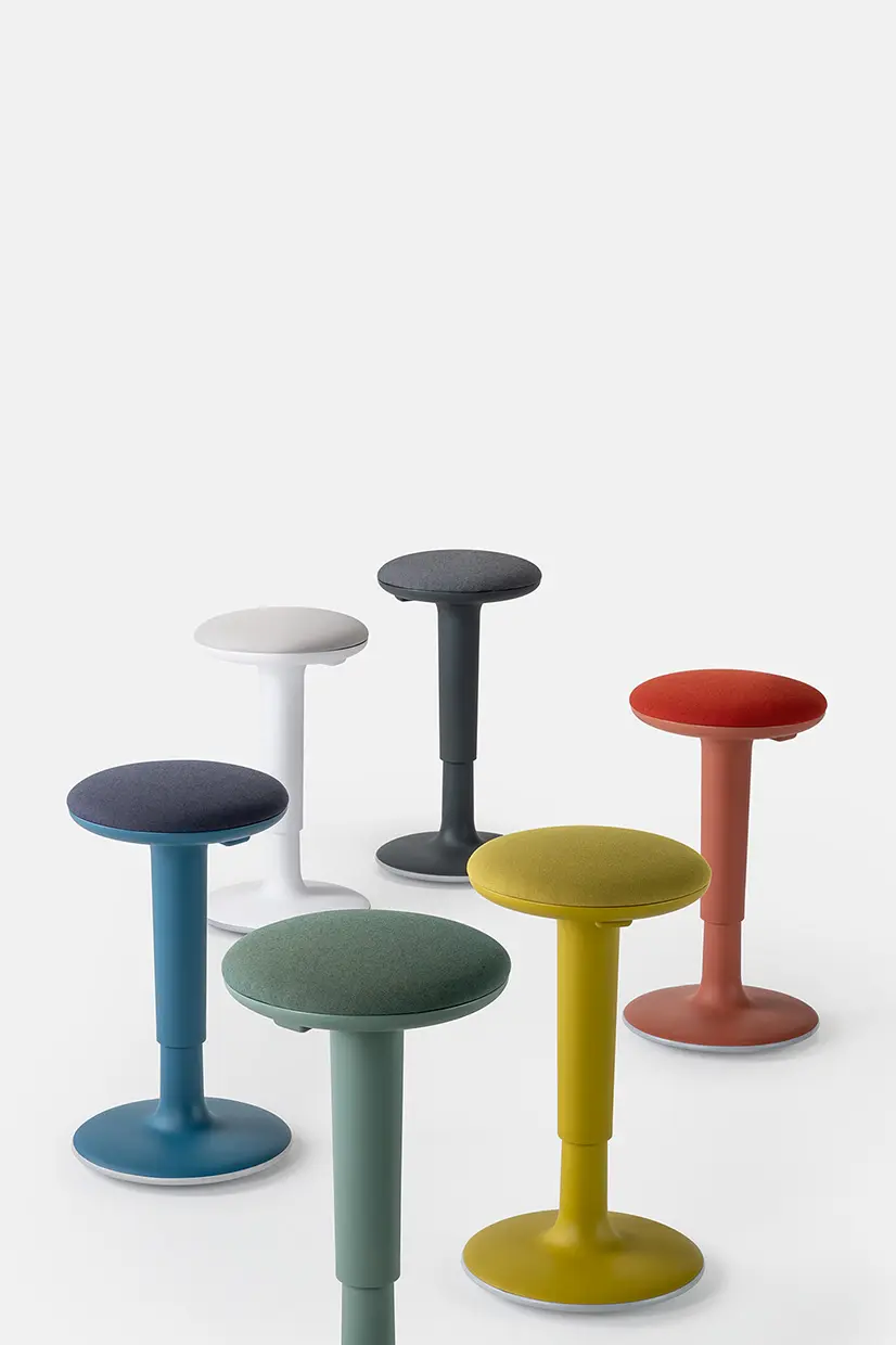 tabouret rond réglable en hauteur rembourré de différentes couleurs