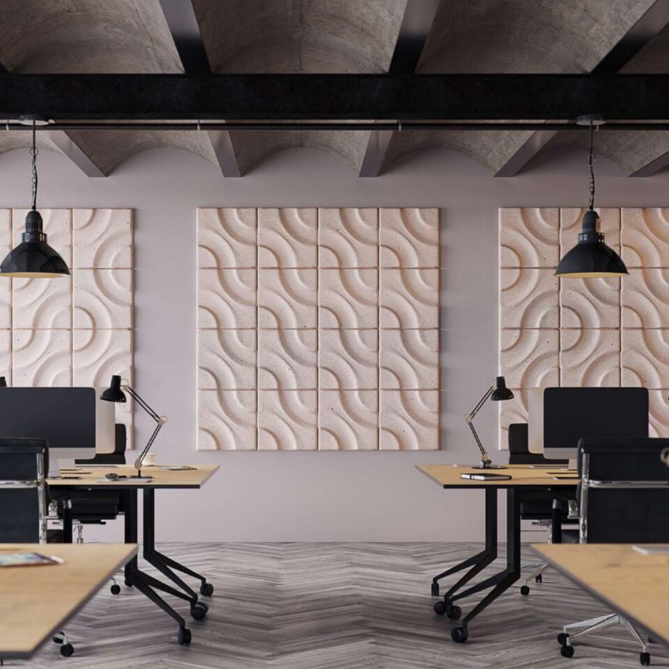 Panneau mural acoustique ecologique en mycelium Fika ZEN Mobilier professionnel et aménagement d'espaces