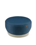 pouf haut de gamme diametre 61 avec plinthe bleu