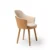 chaises en bois et tissus avec accoudoirs design beige et bois de chêne pour restaurants, cafétéria et bar