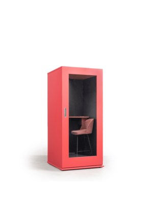 cabine téléphonique pour bureau et Phone booth 1 personne jaune, cabine acoustique individuel, pod acoustique pour téléphoner, cabine téléphonique de bureau dans un open space pour réduire le bruit