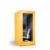 cabine acoustique 1 personne workstation de couleur jaune avec siège et tablette intérieur gris