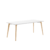 bureau individuel pieds bois plateau blanc