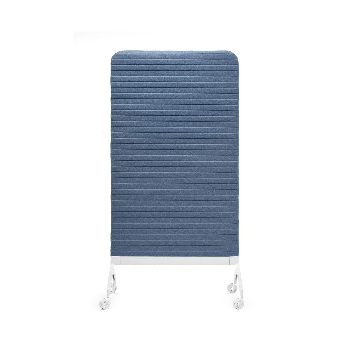 Panneau de séparation acoustique FUJI 1 panneau de séparation acoustique mobile a roulettes bleu et blanc