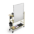 chariot mobile de coworking support tableau blanc étagères et accessoires à roulettes