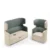 canapé et fauteuil dossier haut acoustique en mousse beige