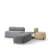 Pouf d'intérieur design 1 place ou 2 place jusqu'à 4 places, avec ou sans dossier, avec table basse assortie