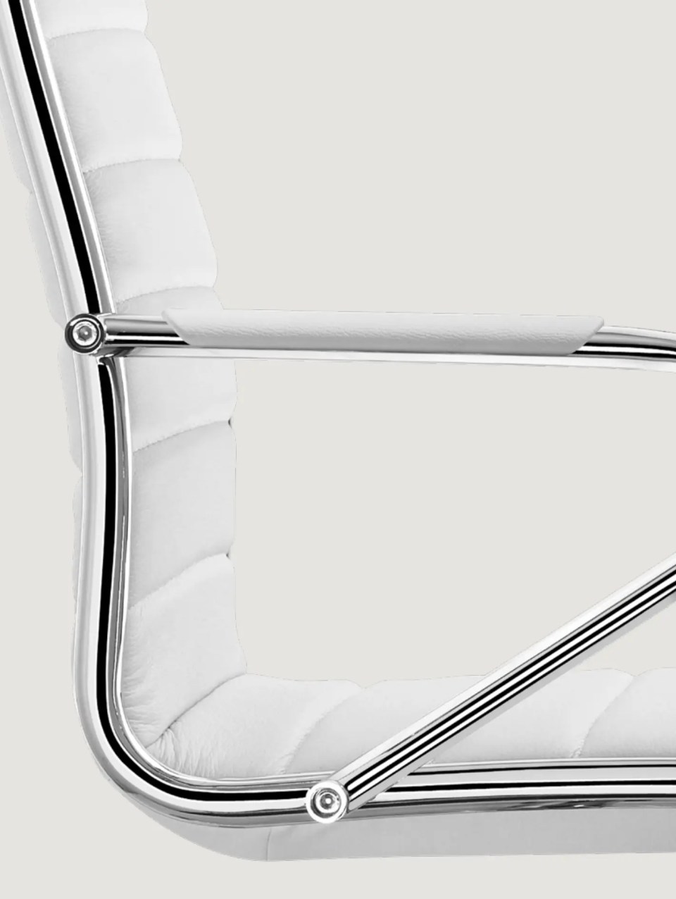 détail fauteuil de direction dossier haut en cuir blanc ou noir