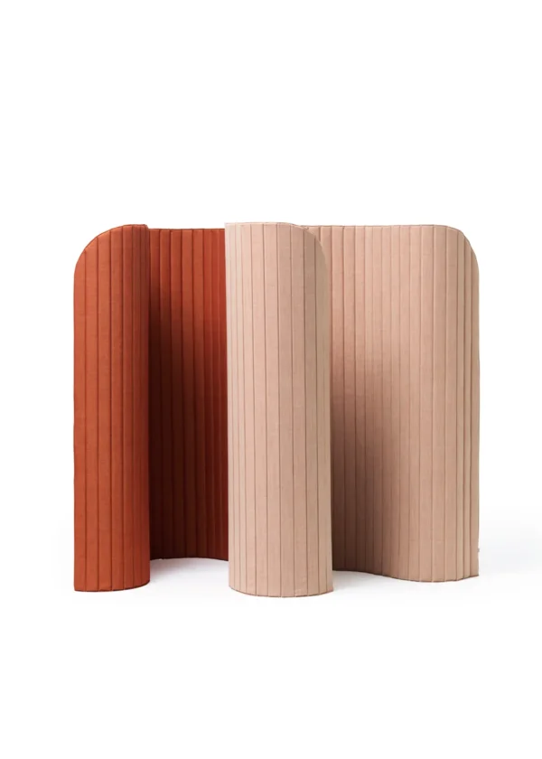 paravent acoustique design modulable rose et terracotta