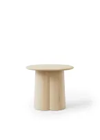 table basse design bois massif chêne blanchi plateau rond pied rond