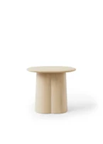 table basse design bois massif chêne blanchi plateau rond pied rond