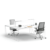 système de bureaux bench blanc structure métal avec chaises ergonomiques