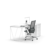 bureau individuel blanc pied métal design