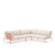 canapé d'angle outdoor canapé extérieur en métal corail avec coussins beige