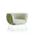 fauteuil bouclette 1 place beige naturel et vert ultra confortable sur fond blanc