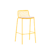 chaise haute jaune en métal d'extérieur pour bar et terrasses avec galette d'assise