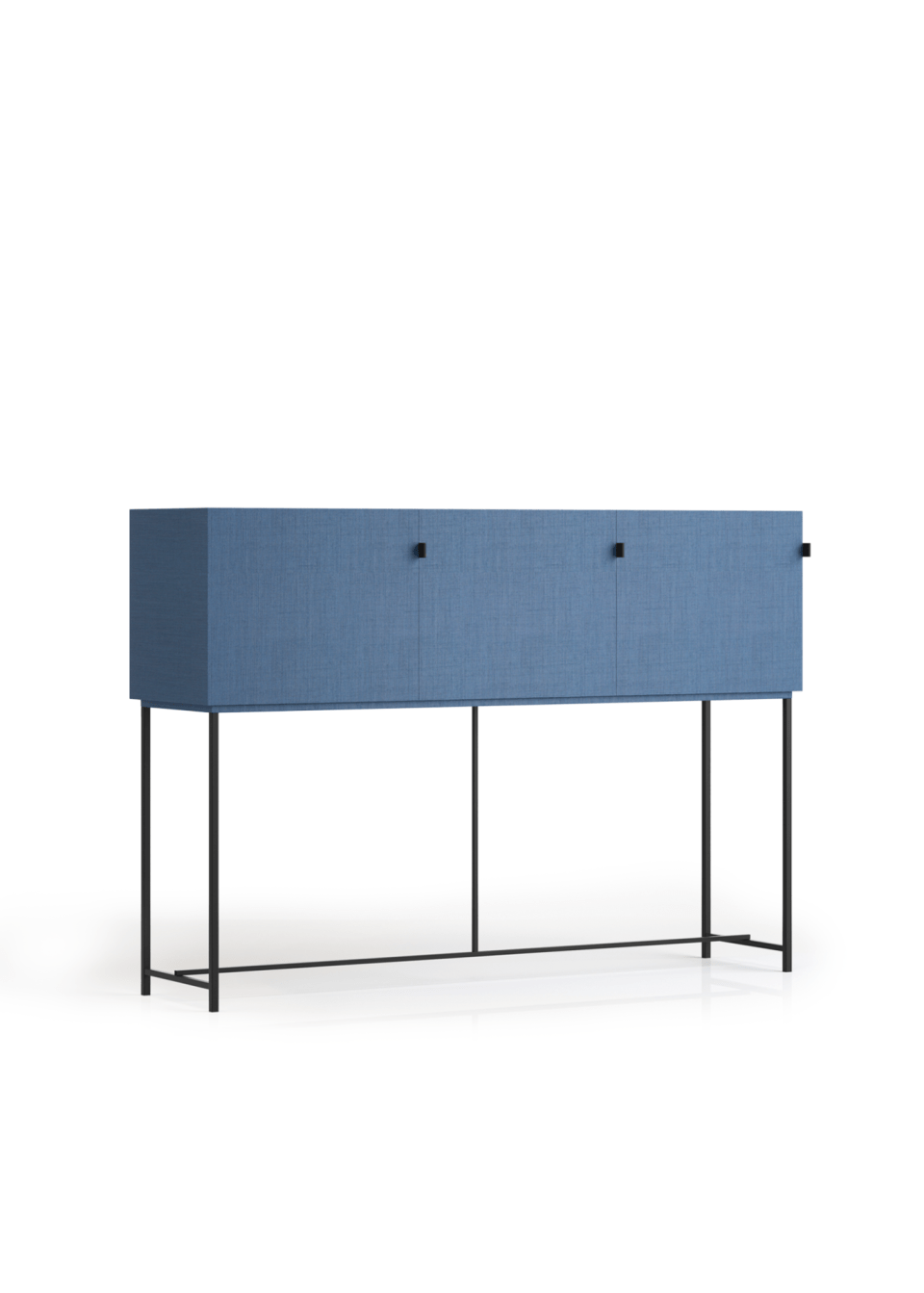 mobilier acoustique de rangement bleu modulable 3 casiers en tissus acoustique