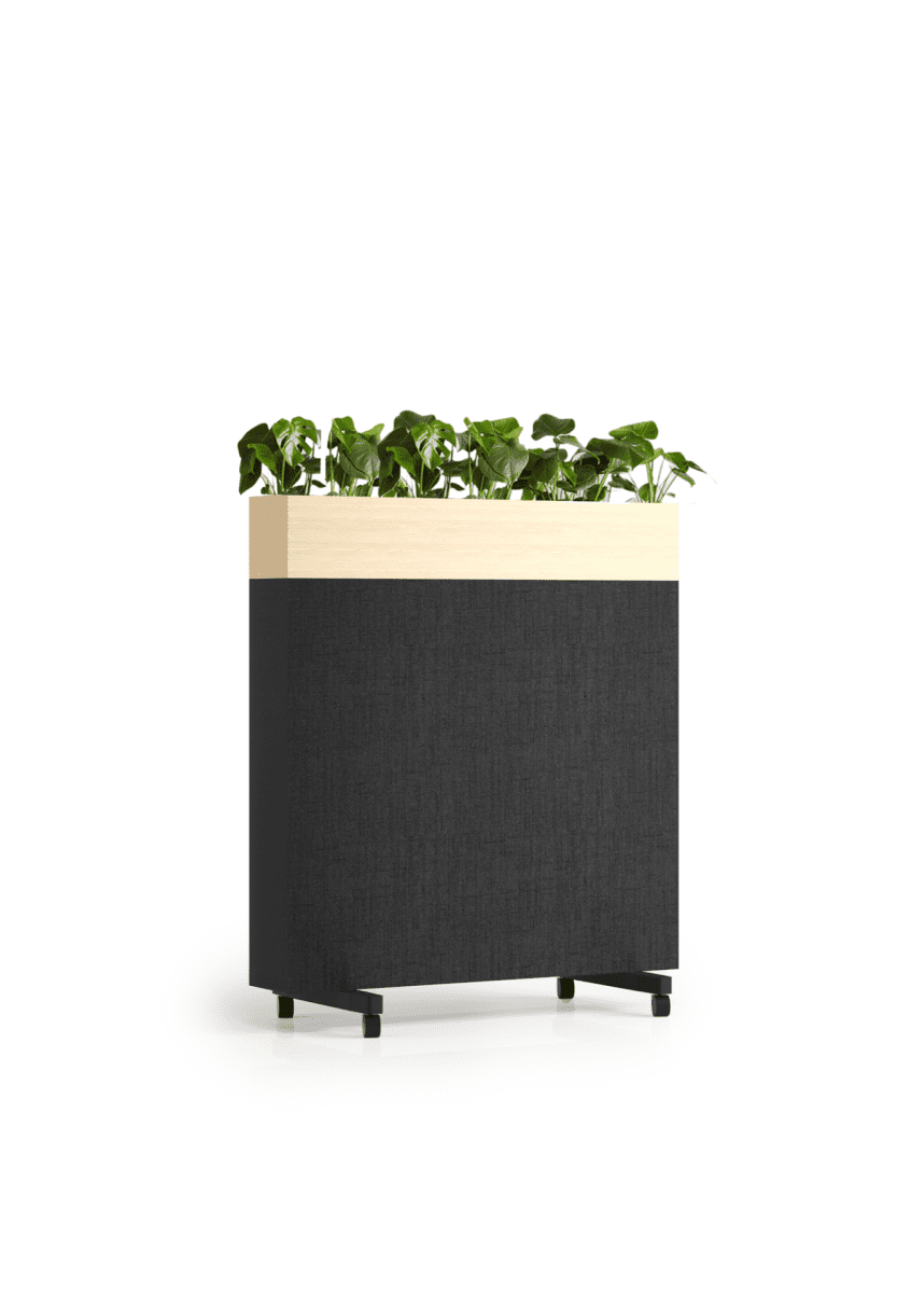 séparateur acoustique mobile avec plantes pour open spaces et bureaux