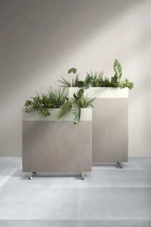 séparateur acoustique mobile avec plantes vertes