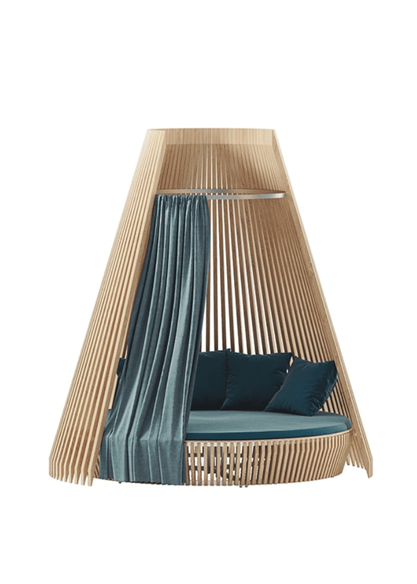 Hut sunbed - tipi bois de luxe design lounge