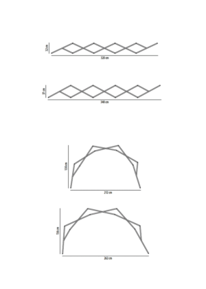 Paravent rétractable en tissus Foild dimensions