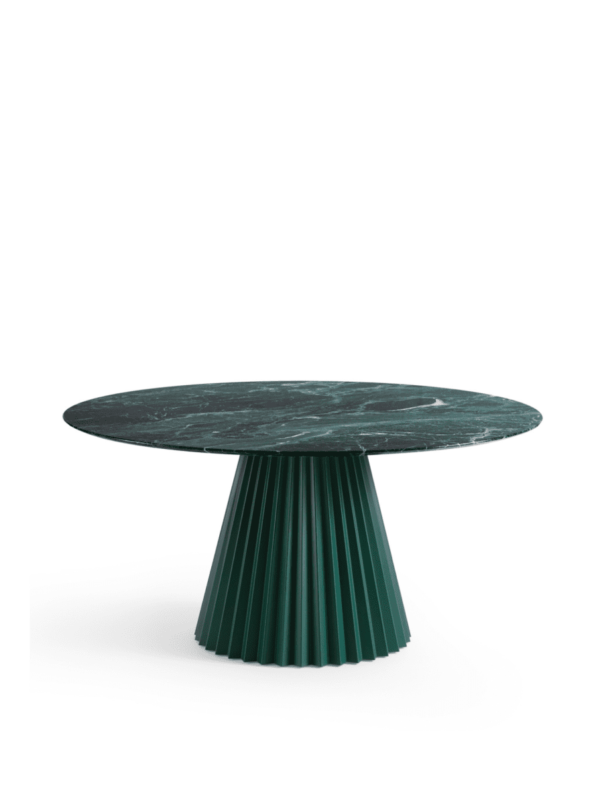 table a manger ceramique marbre base métal Plissé