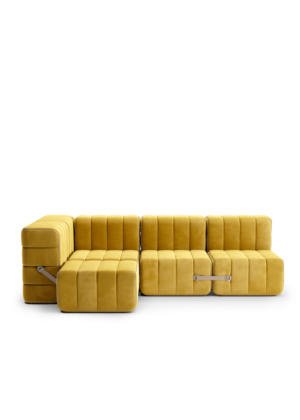 canapé modulaire confortable Canape modulable design velours jaune kurt