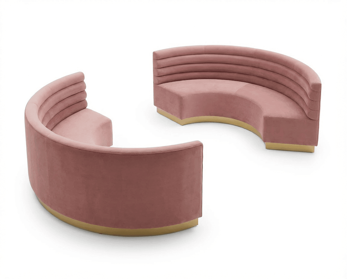 Banquette arrondie restaurant SENSE 3 Double Banquette arrondie sur mesure pour restaurant