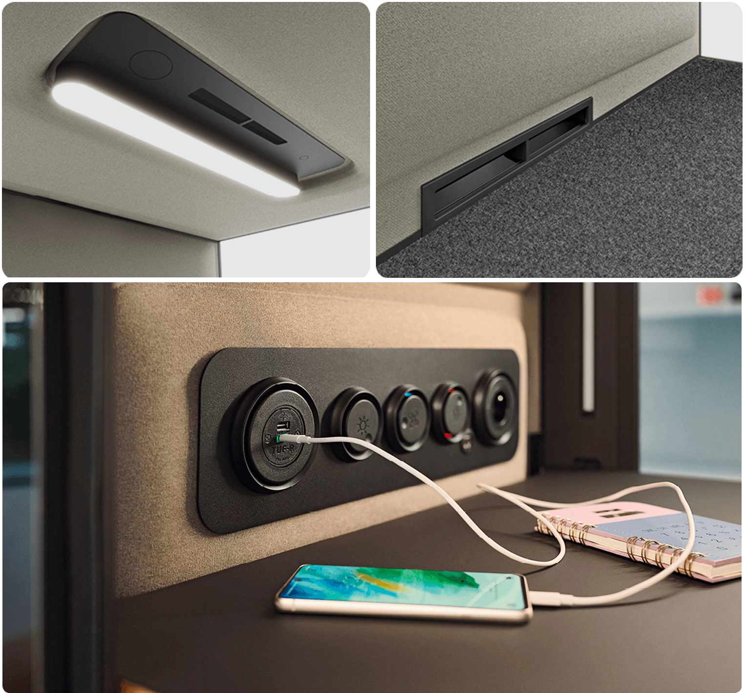 Phonebooth de bureau 1 personne HushFree S. 3 phonebooth de bureau 1 personne Hush Free S hybrid - options