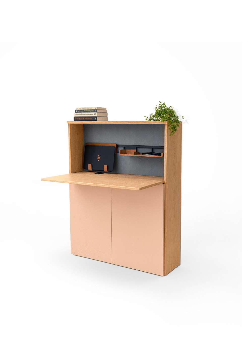 bureau mural rabattable startus compact avec rangement intégré.
