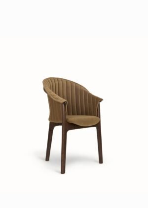 Openspaces Chaise Design de Restaurant EVO taupe et noyer