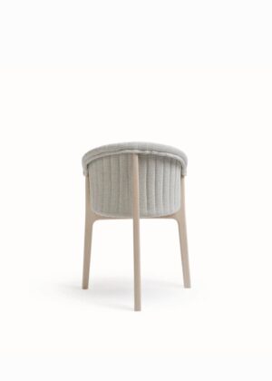 Chaise design de restaurant tapissé en bois Evo vue de dos
