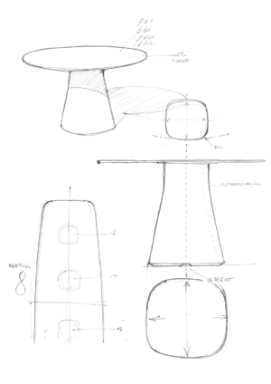 Table ronde pied central BALEO draw