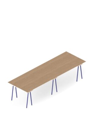 Table de Réunion en Bois Éco-Conçue – Design Tréteaux Minimaliste - Panorama
