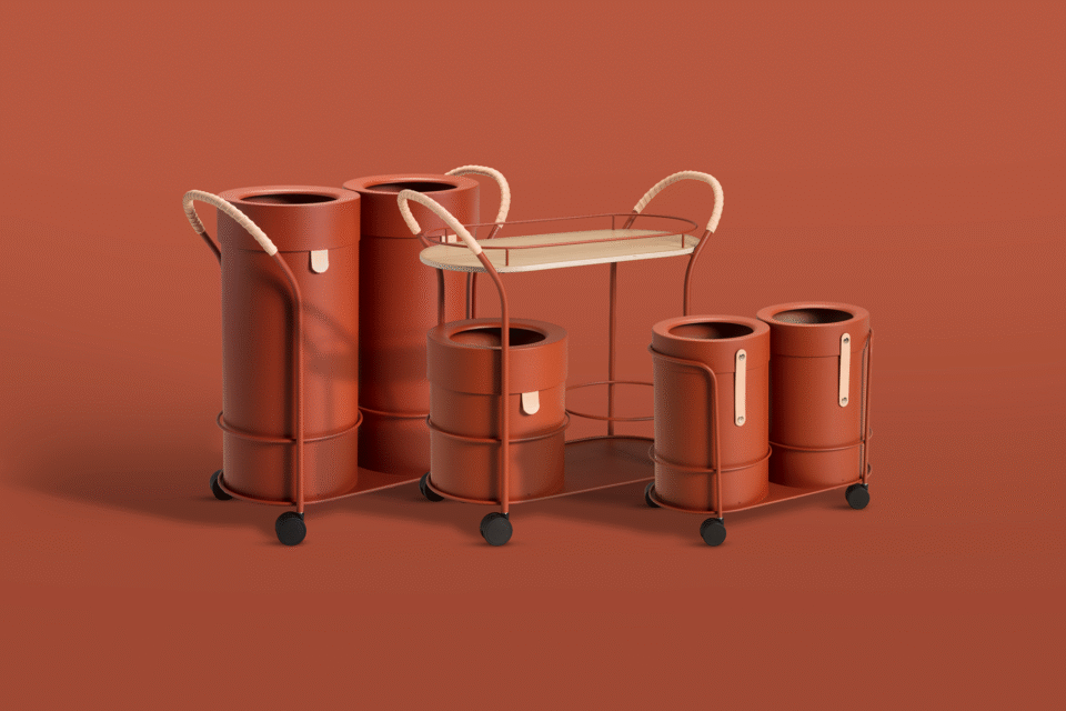 Poubelles modernes en noir élégant.